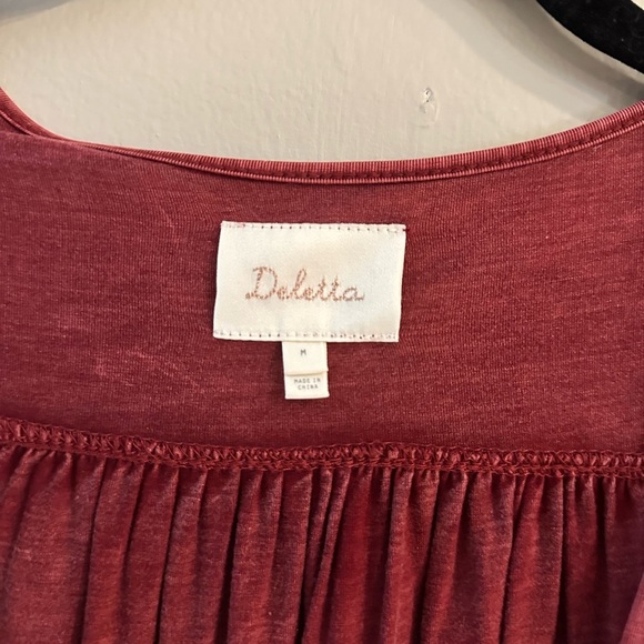 Deletta Red Long Sleeve Wrap Blouse - Picture 5 of 6